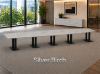 Picture of Boat Shaped Conference Table with Cable Management and Brushed Steel Base