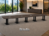 Picture of Boat Shaped Conference Table with Cable Management and Brushed Steel Base