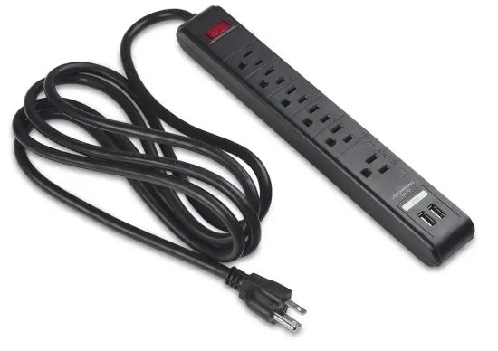 Picture of Under Desk Power Strip with USB, 6 AC Outlets & 8 ft. Cord