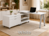 Picture of L Shaped Office Desk with Drawers, File Storage and Metal Legs