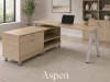 Picture of L Shaped Office Desk with Drawers, File Storage and Metal Legs