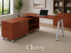 Picture of L Shaped Office Desk with Drawers, File Storage and Metal Legs