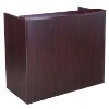 Picture of Small Reception Desk with Transaction Counter & Storage Options-Mahogany