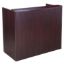 Picture of Small Reception Desk with Transaction Counter & Storage Options-Mahogany