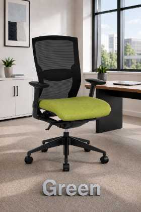 Picture of Green Ergonomic Mesh Office Chair with Adjustable Arms and Lumbar Support 