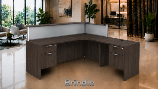 Picture of Modern L Shaped Reception Desk with Transaction Counter