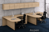 2 person desk with locking drawers and grommets