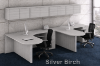 Collaborative office workstation with wall mounted cabinets