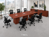 Rectangular cube base conference table with built in grommets