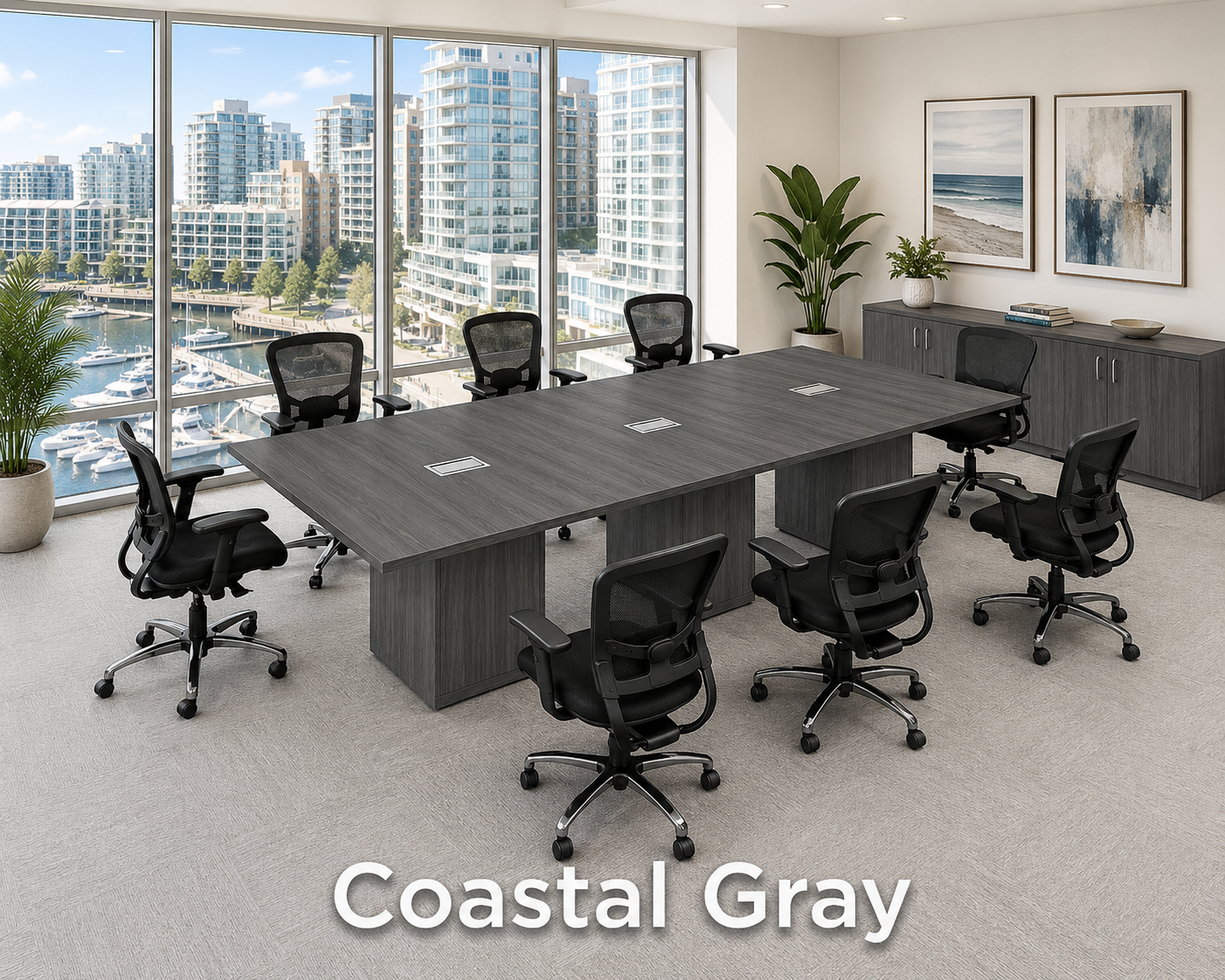 Rectangular Cube Base Conference Table with Grommets | Choice Office ...