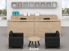double reception desk with transaction counters