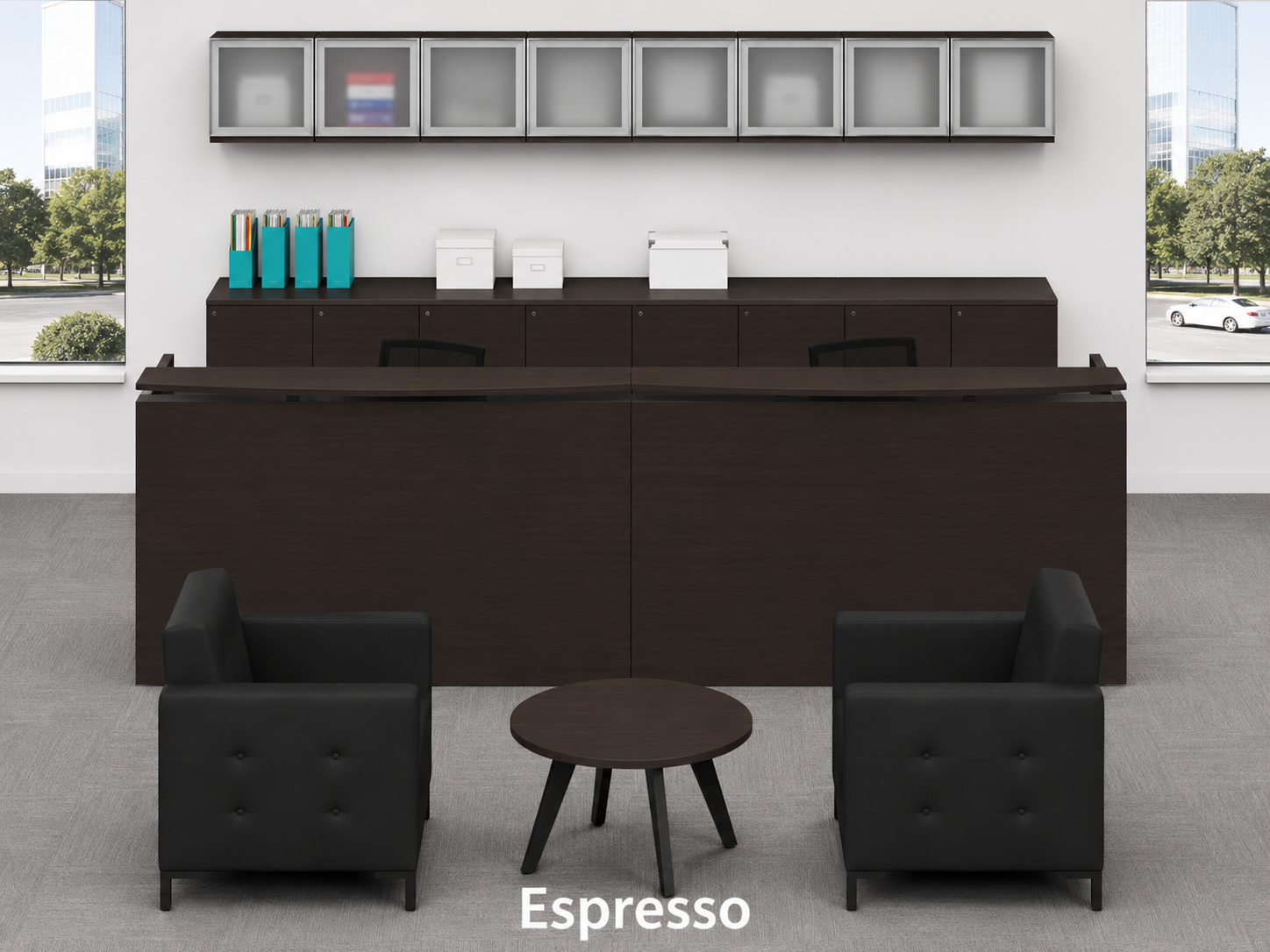2 Person Reception Desk with Storage | Choice Office Furniture