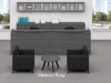 Picture of 2 Person Reception Desk with Storage, Overhead Hutch, and Transaction Counters