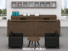 Picture of 2 Person Reception Desk with Storage, Overhead Hutch, and Transaction Counters