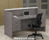 reception desk with locking drawers and transaction counter