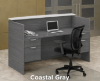 reception desk with locking drawers and transaction counter