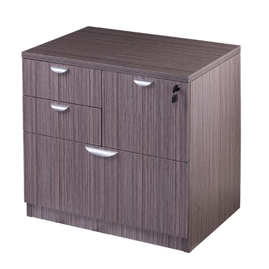 Picture of 4 Drawer Combo Lateral Filing Cabinet – Commerce Laminate-Driftwood