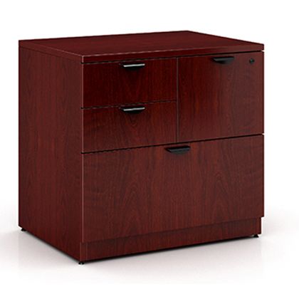Picture of 4 Drawer Combo Lateral Filing Cabinet – Commerce Laminate-Mahogany