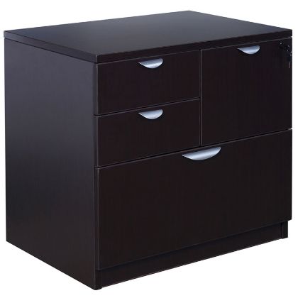 Picture of 4 Drawer Combo Lateral Filing Cabinet – Commerce Laminate-Mocha