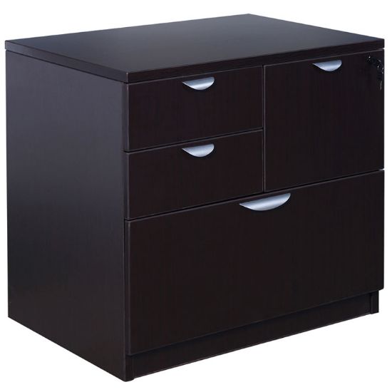 Picture of 4 Drawer Combo Lateral Filing Cabinet – Commerce Laminate-Mocha