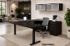 u shaped standing desk with storage and credenza