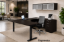 u shaped standing desk with storage and credenza