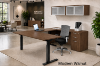 u shaped standing desk with storage and credenza