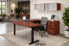 u shaped standing desk with storage and credenza