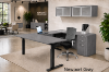 u shaped standing desk with storage and credenza