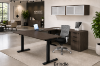 u shaped standing desk with storage and credenza