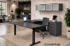 u shaped standing desk with storage and credenza