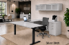 u shaped standing desk with storage and credenza