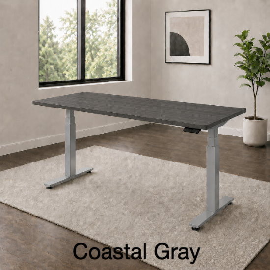 height adjustable office desk with laminate top
