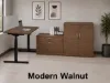 Picture of Executive L Shaped Sit Stand Desk with Drawers, Adjustable Height and Reversible Return