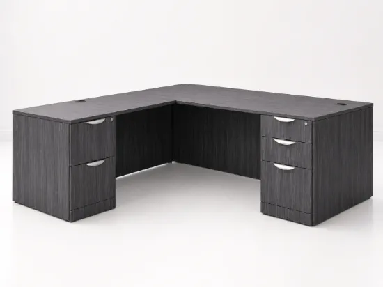 Picture of Executive L Shaped Desk with Drawers, Locking Storage and Cable Management
