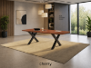 Picture of Boat Shaped Conference Table with Metal X Base, Cable Management