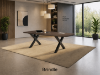 Picture of Boat Shaped Conference Table with Metal X Base, Cable Management