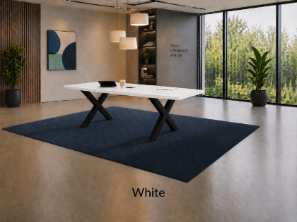 Picture of Boat Shaped Conference Table with Metal X Base, Cable Management