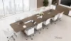 boat shaped conference table with power