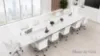 boat shaped conference table with power
