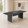 8 foot boat shaped conference table with power