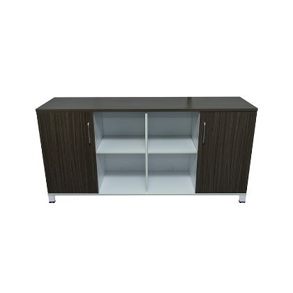 Picture of Office Storage Cabinet Credenza with Doors and Open Shelves