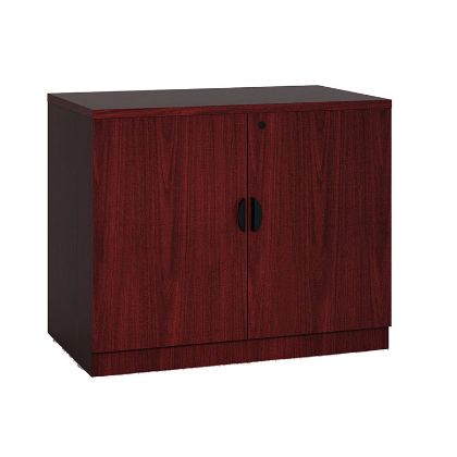 Picture of Office Storage Cabinet with Locking Doors and Adjustable Shelf-Mahogany