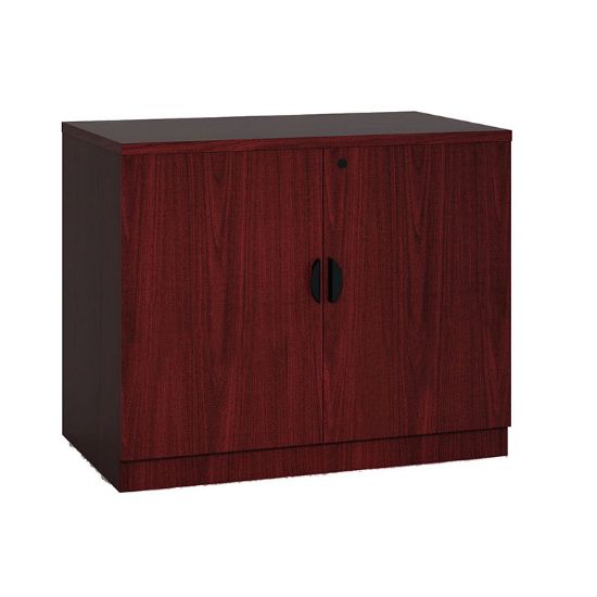 Picture of Office Storage Cabinet with Locking Doors and Adjustable Shelf-Mahogany