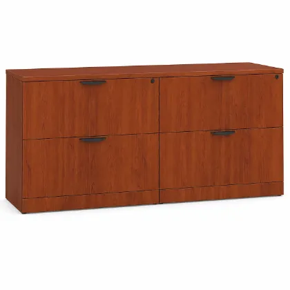 Picture of Double Lateral Filing Cabinet Credenza with Locking Drawers