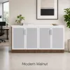 office storage credenza with glass doors