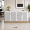 office storage credenza with glass doors