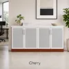 office storage credenza with glass doors