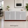 office storage credenza with glass doors