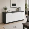 modern office credenza with glass doors